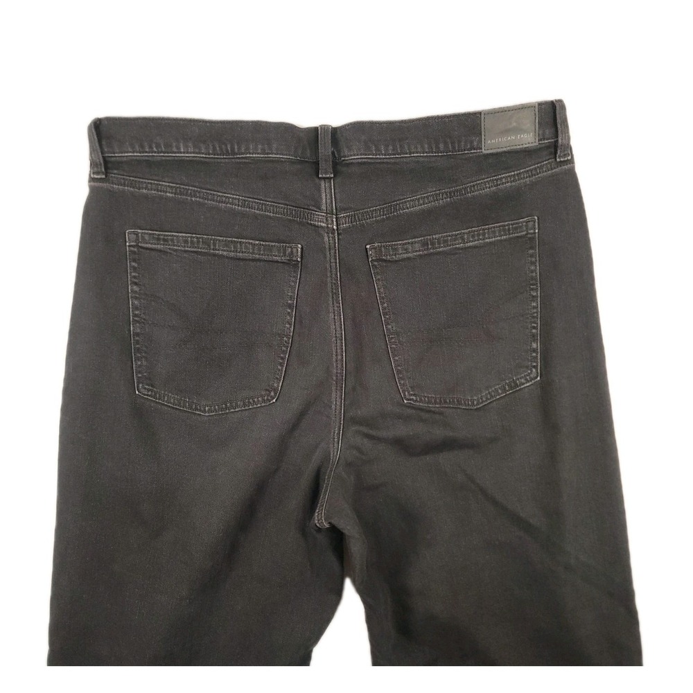 American Eagle Super High-Rise Baggy Straight Jeans Sz 14 X-Long‎ Black Strigid - Picture 4 of 11